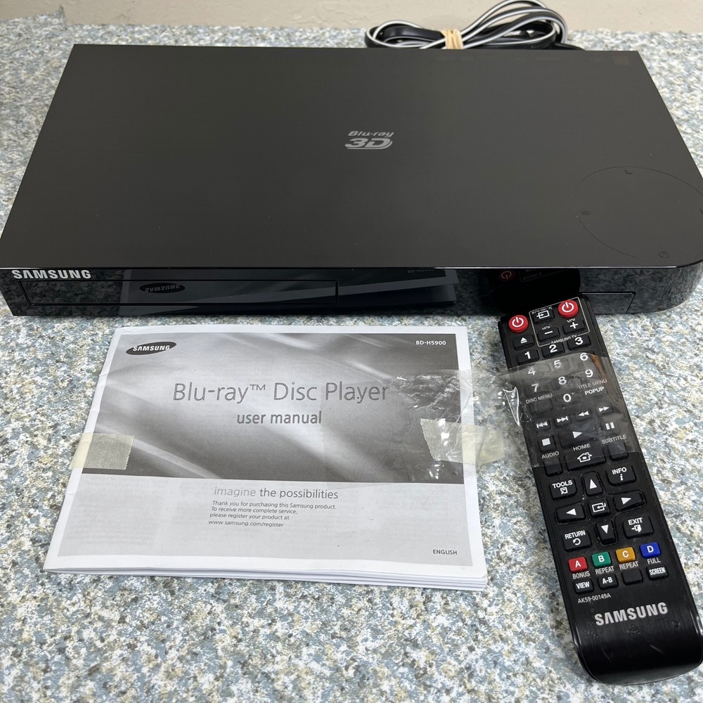 Samsung Blu-ray Disc Player BD-H5900 Black 3D Wi-Fi 1080p HDMI Remote Manual